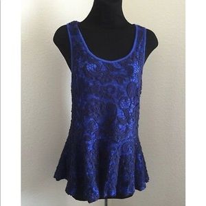 Anthropologie Meadow Rue Emilia Lace Peplum Top